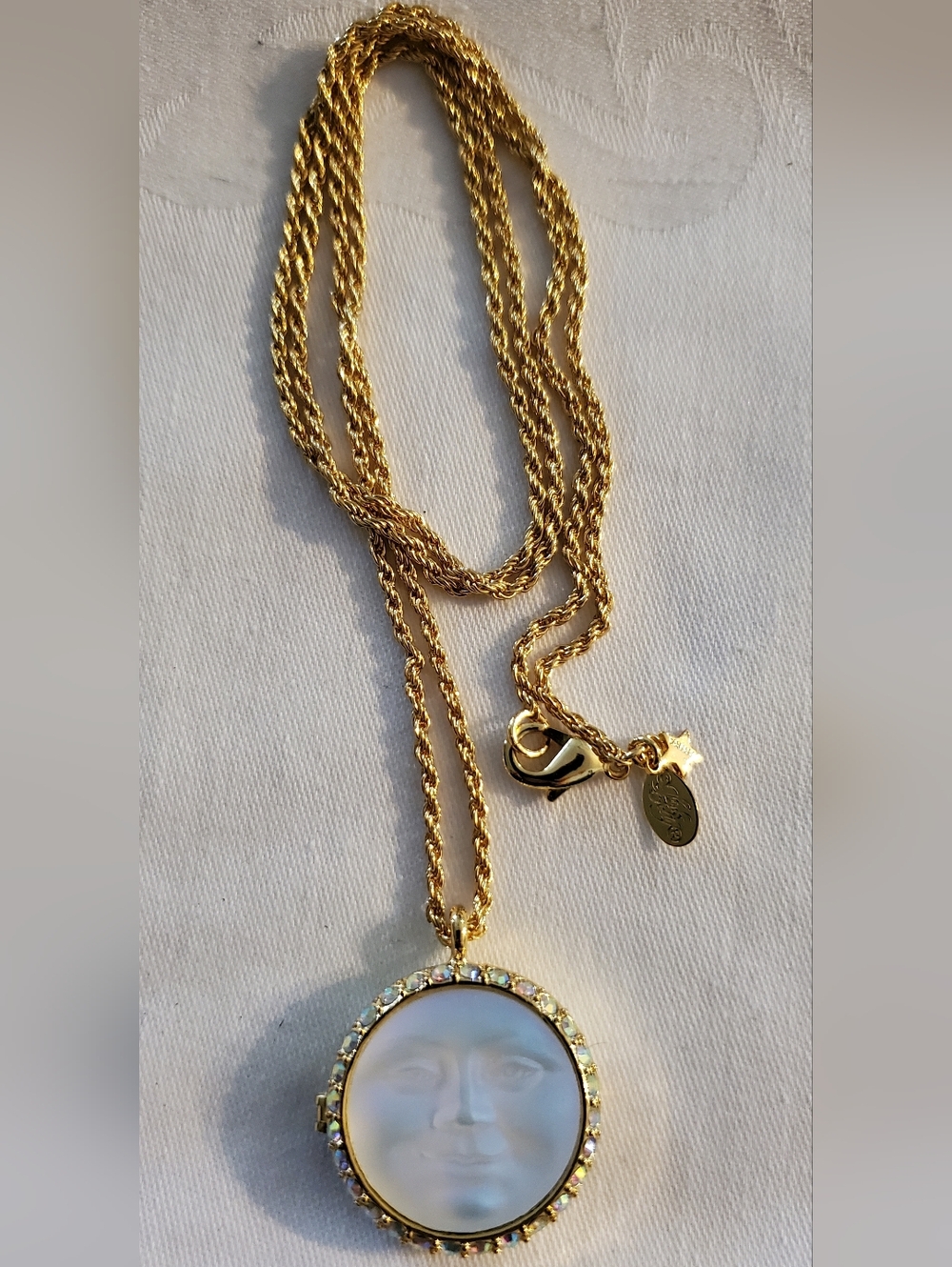 Kirks Folly Gold-Tone Mother of Pearl Face Pendant Necklace - Gold